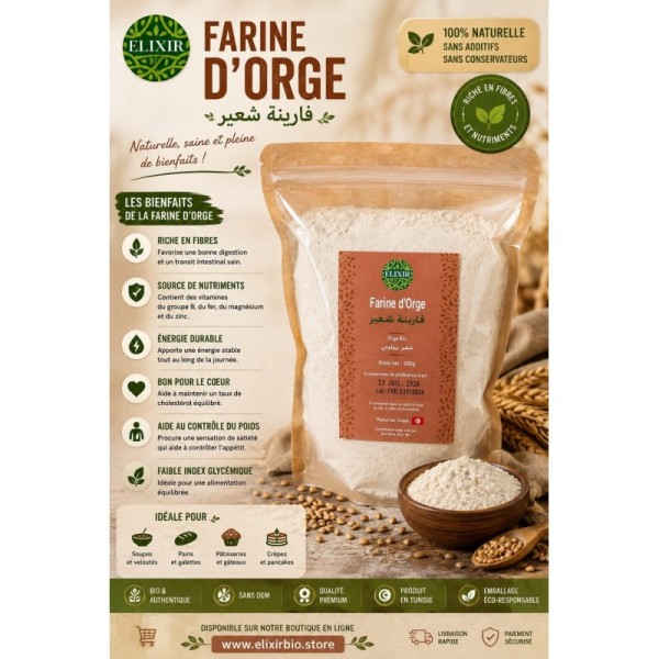 Farine d'orge BIO 750 GR